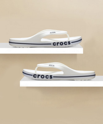 CROCS Men Bayaband Slippers(White, Blue , 12 UK/India)