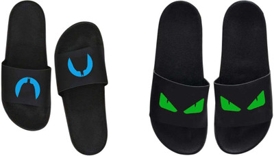 nvisan Men Slides(Blue, Green , 7)
