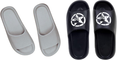 Sirex Men Slides(Black, Grey , 10)