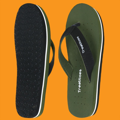 TREATTOES Women Doctor Ortho Care Diabetic Extra Soft Orthopaedic Comfort House Dr Slippers Flip Flops(Green , 8)