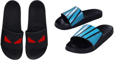 nvisan Men Slides(Blue, Red , 10)