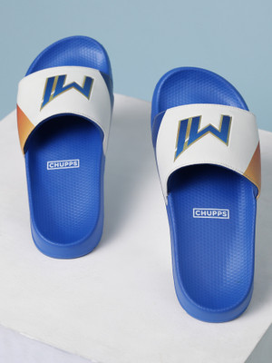 Chupps Men Mi Official Sliders Royal Blue/Orange Men's Comfortable Slides & Flip Flop Slides(Blue , 8)
