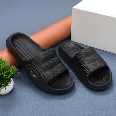 ERANC Men Slippers(Black , 10)
