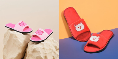 Y key Women Flip Flops(Red, Pink , 4)