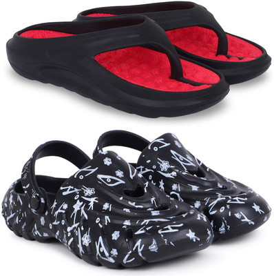 KAPYANSH Men Slippers(Red, Black , 8)
