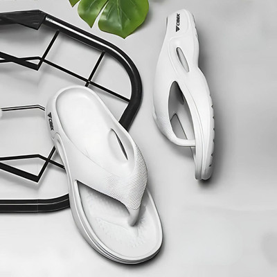 CIBEK Men Flip Flops(White , 9)