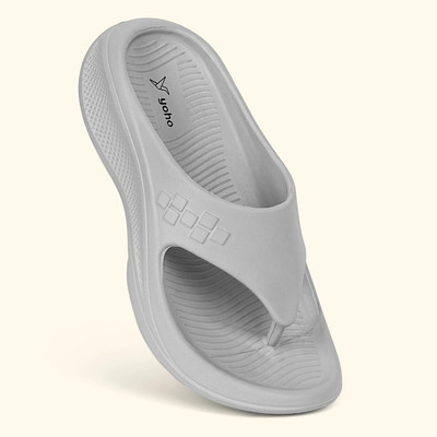 yoho Men Flip Flops(Grey , 9)