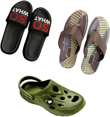 BLIBBERS Men Slippers(Black, Brown, Green , 9)