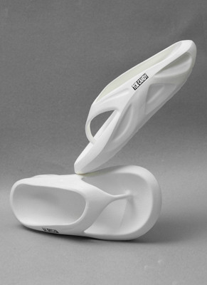 TOE CANDY Men Flip Flops(Off White , 10)