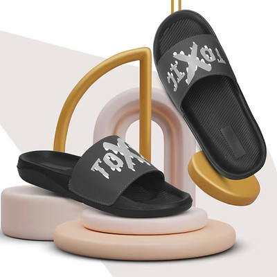Shoe Mate Men Slides(Black , 7)