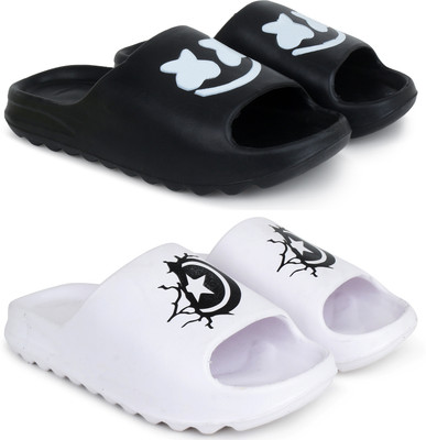 KAPYANSH Men Slides(White, White , 8)