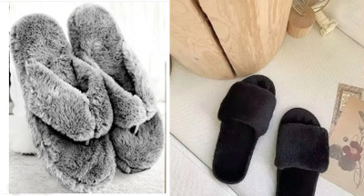 rexizone Women Slides(Grey, Black , 4)