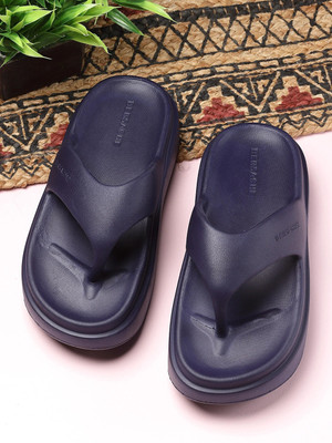 BERSACHE Women Flip Flops(Blue , 4)