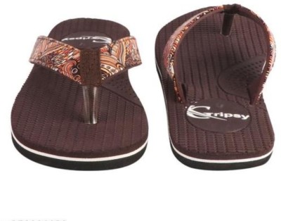 Gripsy Women Flip Flops(Brown , 6)