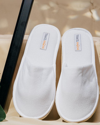 TRAVELKHUSHI Women Slippers(White , 6)