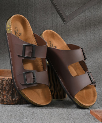 Rowlans Men Slides(Brown , 10)