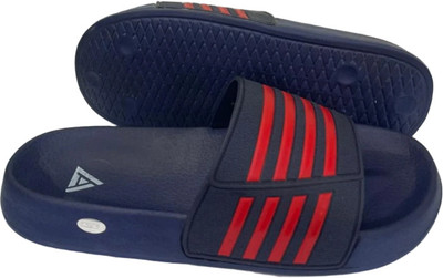 Newdandy Men Flip Flops(Navy, Red , 7)