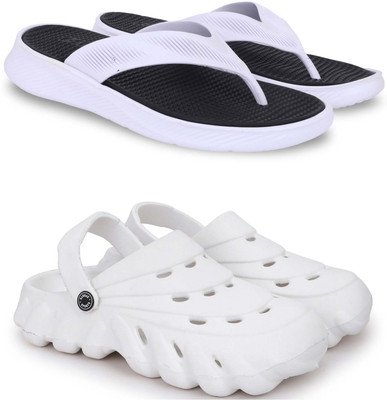 Pampy Angel Men Slippers(Black, White , 8)