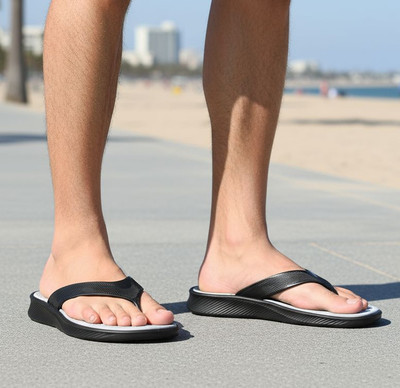 KAPYANSH Men Slippers(Grey, Black , 7)