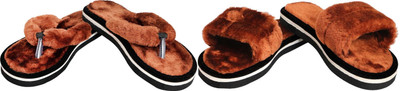 rexizone Women Slides(Brown, Brown , 5)