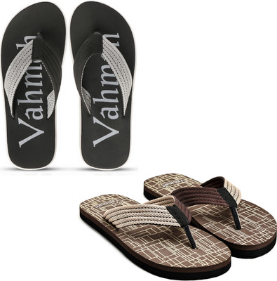 VAHMAH Men Slippers(Grey, Brown , 10)