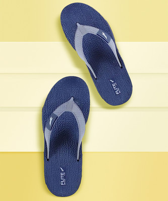 FLITE Men Flip Flops(Navy, Grey , 6)