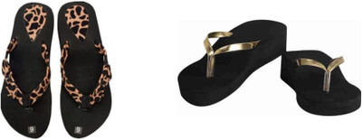 BOOMBEAUTY Women Flip Flops(Multicolor , 3)