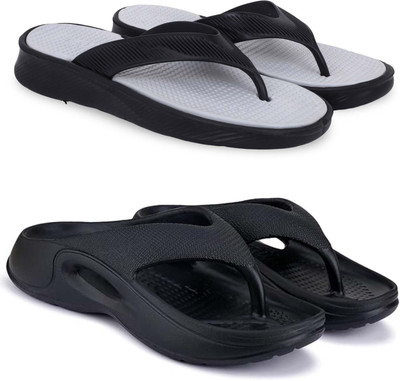 Kapani Fashion Men Slippers(Grey, Black , 9)
