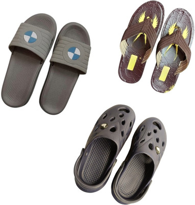 BLIBBERS Men Slippers(Grey, Brown, Black , 9)