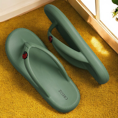 Free Kicks Women Flip Flops(Olive , 6)