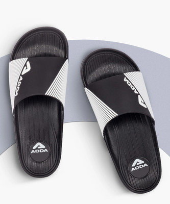 Adda Men Slides(Black, White , 9)
