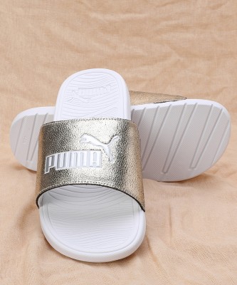 PUMA Men Cool Cat 2.0 Metallic Shine Slides(Gold , 10)