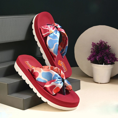 Footup Women Super Soft|Orthopedic|Comfortable|Lightweight|Diabetic Flip Flops(Maroon , 9)