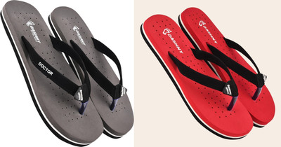 DASHNY Women Flip Flops(Purple, Red , 8)