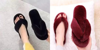 Sale YUG Women Flip Flops(Maroon, Black , 6)