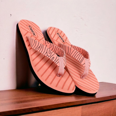 CIBEK Women Flip Flops(Pink , 4)