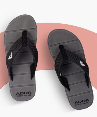 Adda Men Slippers(Grey, Black , 6)