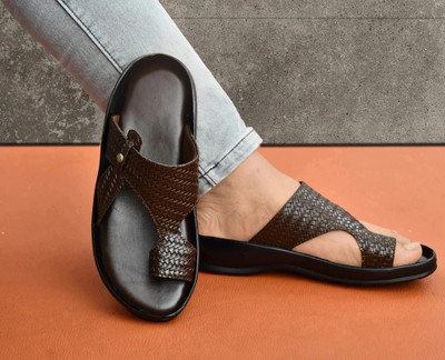 Real Bliss Men EVA| Ultralightweight| Premiun| Comfort| Summer Tendy| Outdoor Slippers(Brown , 10)