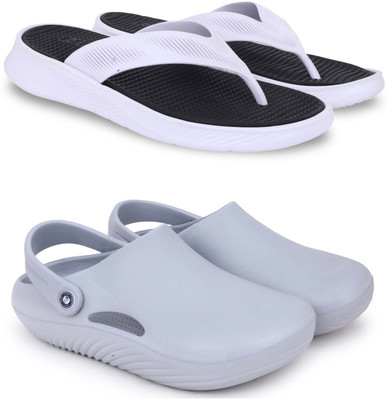 Kapani Fashion Men Slippers(Black, Grey , 6)