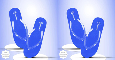 DASHNY Women Flip Flops(Blue, Blue , 7)