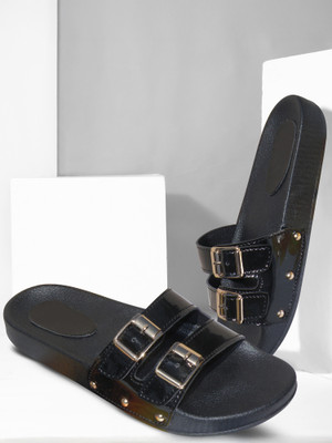 3SIX5 Women Slides(Black , 39)