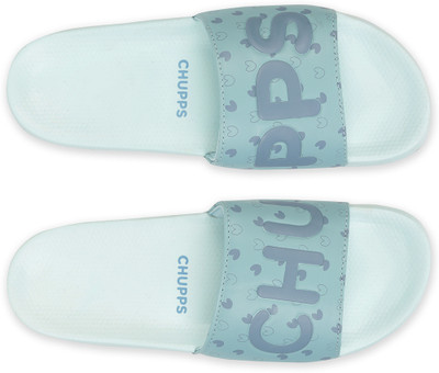 Chupps Women Lovebug Light Blue Slides Slippers Soft Lightweight Flip Flops For Slides(Blue , 5)