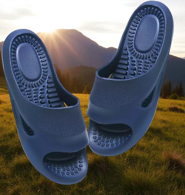 AAMM Men Slippers(Blue , 8)