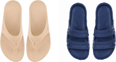 ventus Men Flip Flops(Beige, Blue , 10)