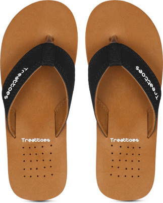 TREATTOES Men Orthopaedic & Diabetic Super Fit Comfort Doctor Slipper, Slides & House Slipper Flip Flops(Tan , 9)