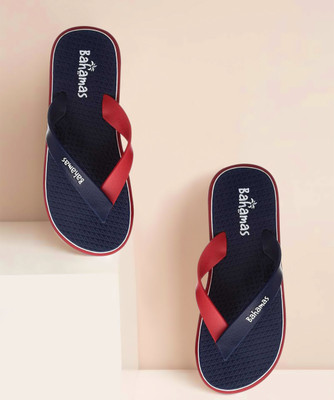 BAHAMAS Men Flip Flops(Navy, Red , 10)