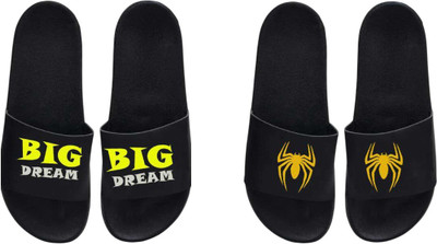 nvisan Men Slides(Black , 9)
