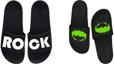 nvisan Men Slides(Green, White , 10)