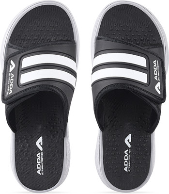 Adda Men Slides(Black, Grey , 7)
