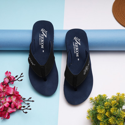 Zeekos Men Mens Comfortable Stylish Trending doctor Slippers(Navy , 6)